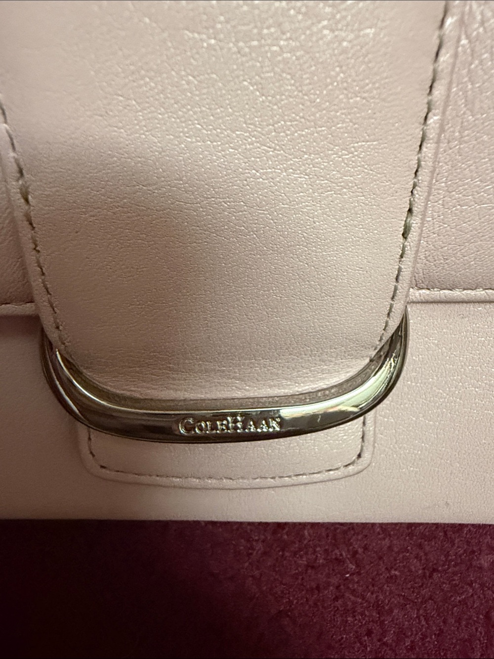 Cole Haan Pale Pink Leather Clutch with Silver Hardware - Picture 2 of 5